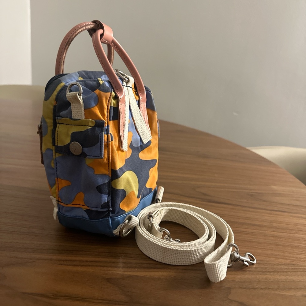 Acne Studios X Fjllrven Micro Scale Kanken Bag (2018) In Blue-Orange Camo View 3
